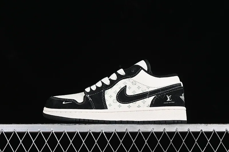 All categories Air Jordan Jordan series basketball shoes Air Jordan 1 Low high-end customized low-top sneakers Air Jordan 1 Low AJ1 Joe 1 LV joint-Dark Warrior high-end customized low-top basketball shoes SJ9950-007